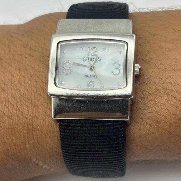 Black Studio Time Cuff Watch - Picture 1 of 4